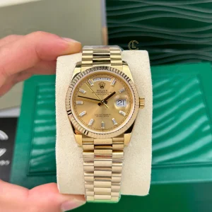 Rolex Day-Date 128238-0132 champagne Dial Yellow Gold Replica 1:1 – Top Quality Version